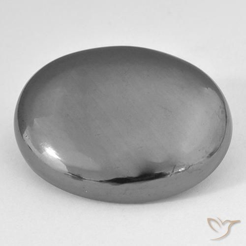 Hematites Gris medio natural de 29.51 ct, Ovalada, Opaco
