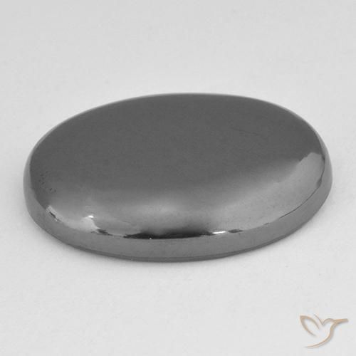 Hematites Gris medio natural de 29.51 ct, Ovalada, Opaco