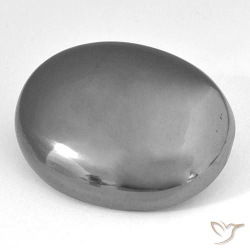 34.11ct Natural Gris medio Hematites, Ovalada, Opaco