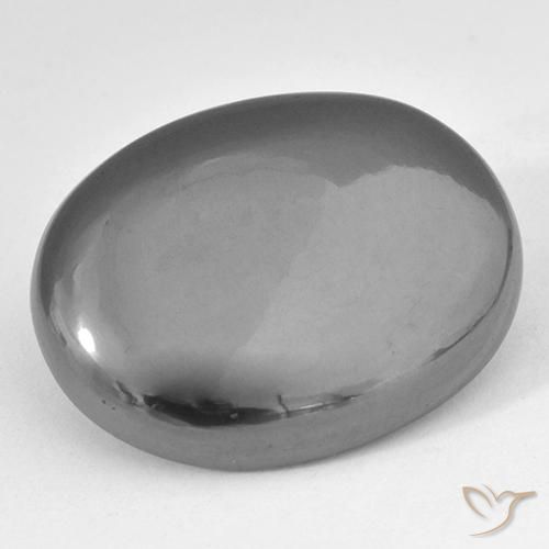 Hematites Gris medio natural de 34.11 ct, Ovalada, Opaco