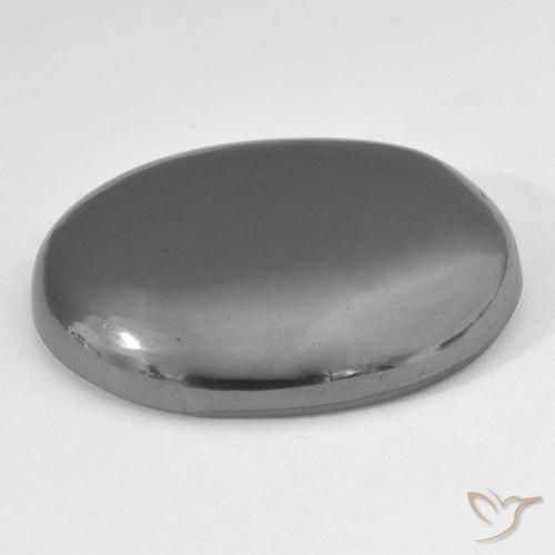 Hematites Gris medio natural de 34.11 ct, Ovalada, Opaco