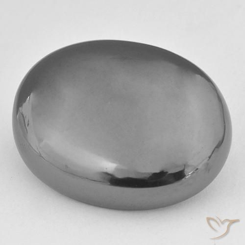 Hematites Gris medio natural de 46.22 ct, Ovalada, Opaco