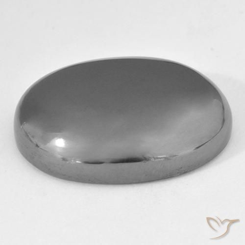 Hematites Gris medio natural de 46.22 ct, Ovalada, Opaco