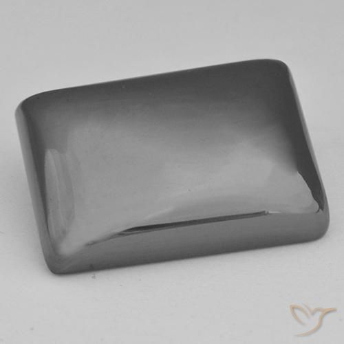 Hematita gris natural de 33,48 ct, baguette, opaco