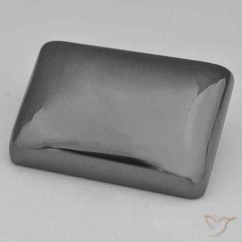 Hematita gris natural de 33,48 ct, baguette, opaco