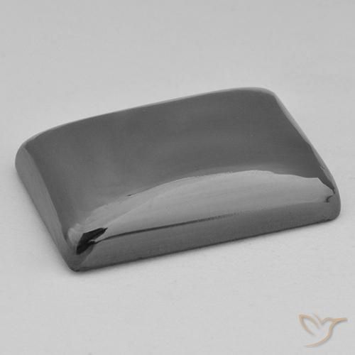 Hematita gris natural de 33,48 ct, baguette, opaco