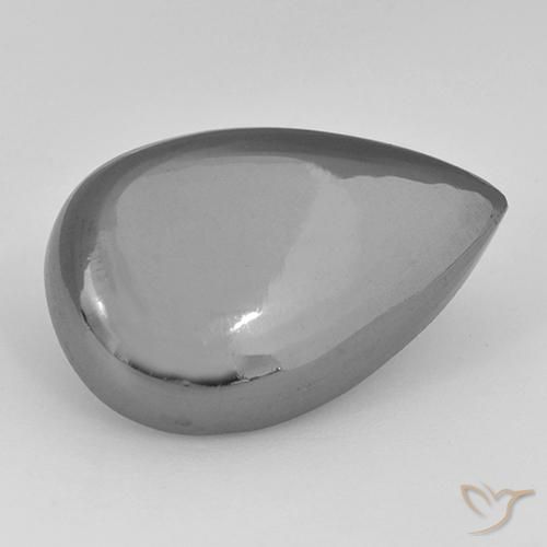 33.84ct Natural Gris plateado Hematites, En forma de pera, Opaco