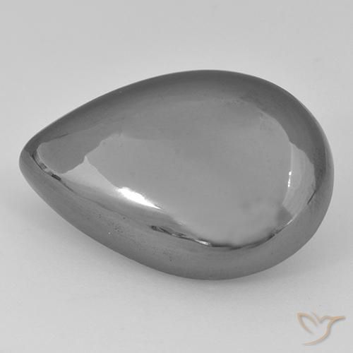 40.28ct Natural Gris plateado Hematites, En forma de pera, Opaco