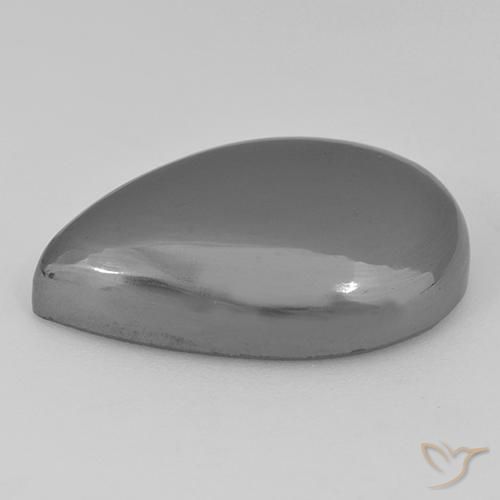 Hematites Gris plateado natural de 40.28 ct, En forma de pera, Opaco