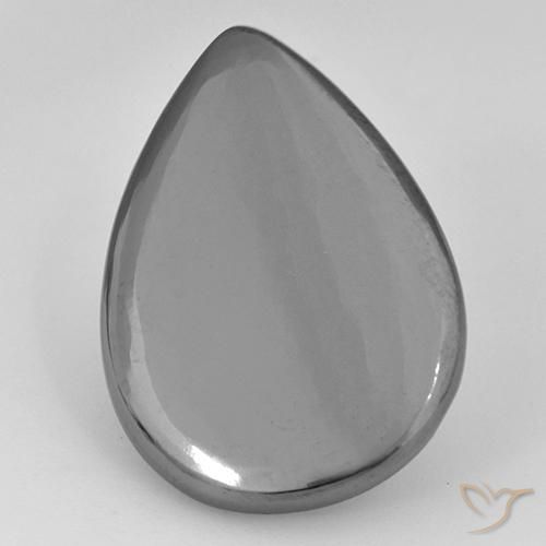 18.31ct Natural Gris plateado Hematites, En forma de pera, Opaco