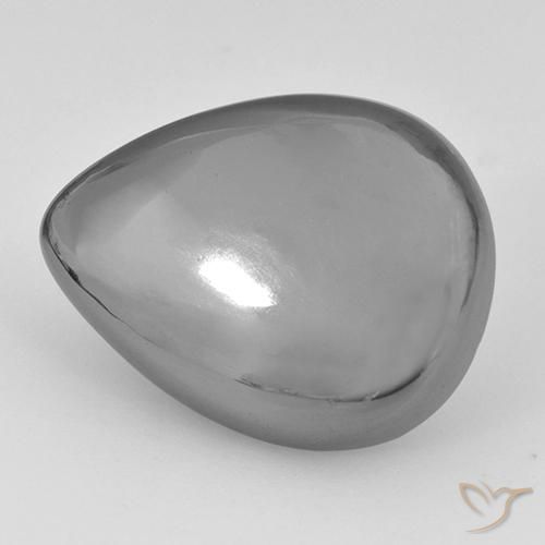26.63ct Natural Gris plateado Hematites, En forma de pera, Opaco