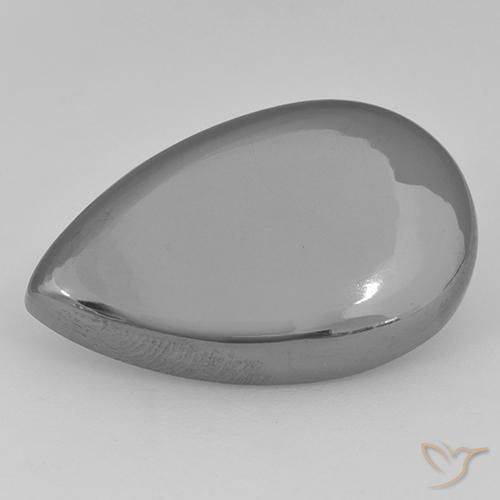 31.43ct Natural Gris plateado Hematites, En forma de pera, Opaco