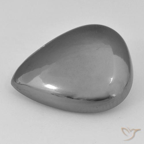 23.36ct Natural Gris plateado Hematites, En forma de pera, Opaco