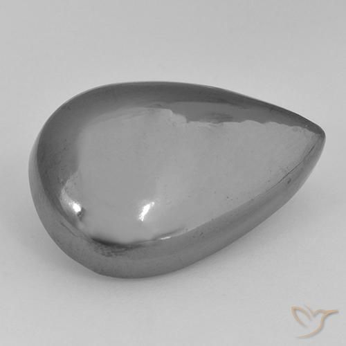 30.63ct Natural Gris plateado Hematites, En forma de pera, Opaco