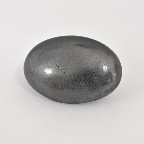 Hematita gris natural de 6,16 ct, corte óvalo, opaco
