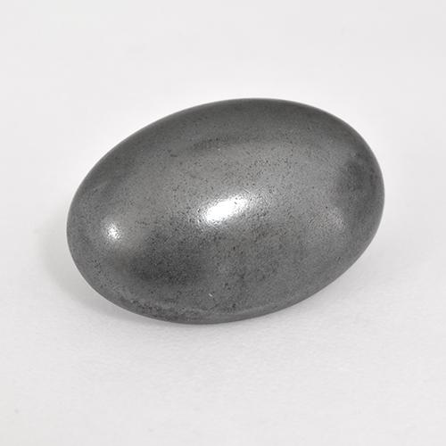 Hematita gris natural de 7,24 ct, corte óvalo, opaco