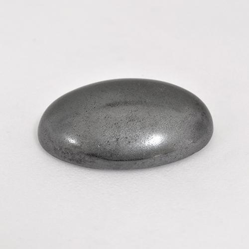 Hematita gris natural de 7,24 ct, corte óvalo, opaco