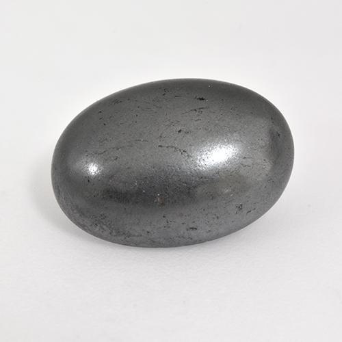 Hematita gris natural de 7,78 ct, corte óvalo, opaco
