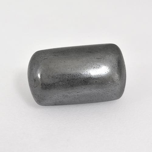 Hematita gris natural de 3,36 ct, corte cojín, opaco
