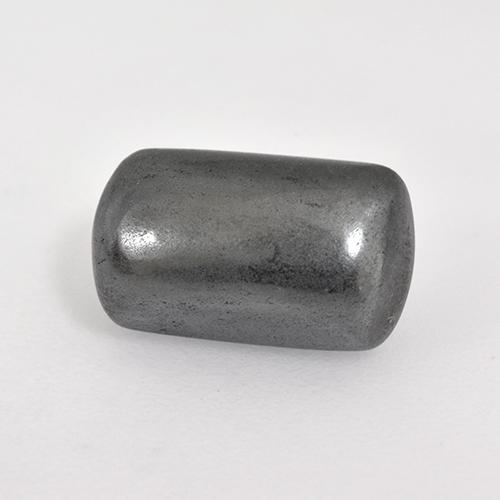 Hematita gris natural de 3,36 ct, corte cojín, opaco