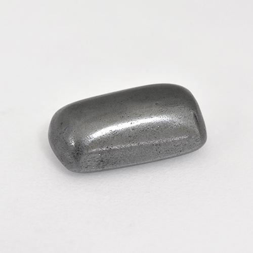 Hematita gris natural de 3,36 ct, corte cojín, opaco