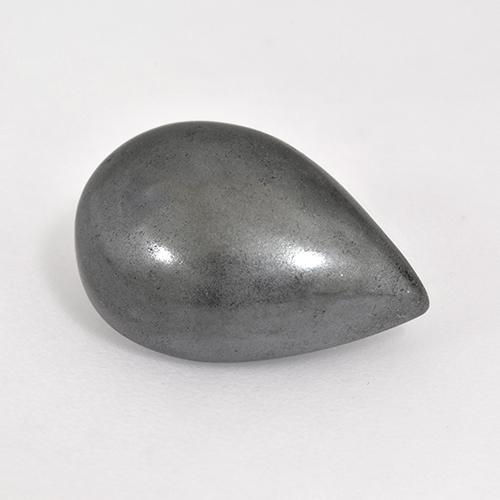 Hematita gris natural de 7,86 ct, en forma de pera, opaco