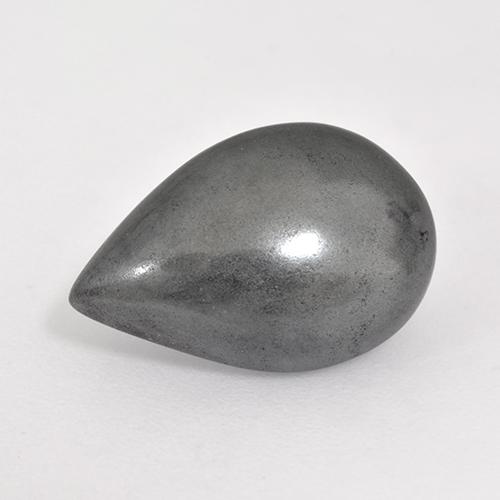 Hematita gris natural de 7,86 ct, en forma de pera, opaco