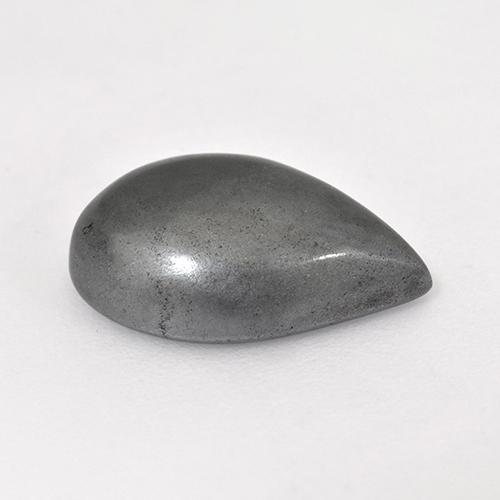 Hematita gris natural de 7,86 ct, en forma de pera, opaco