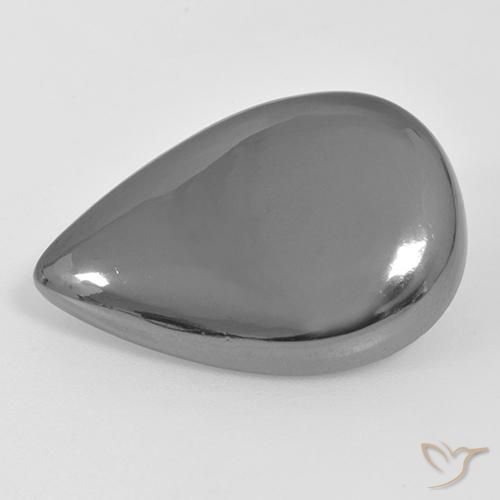 27.45ct Natural Gris medio Hematites, En forma de pera, Opaco