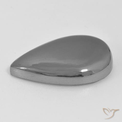 Hematites Gris medio natural de 27.45 ct, En forma de pera, Opaco