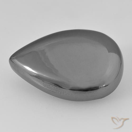 28.91ct Natural Gris plateado Hematites, En forma de pera, Opaco