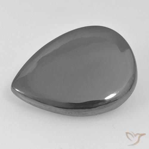 Hematites Gris medio natural de 20.45 ct, En forma de pera, Opaco