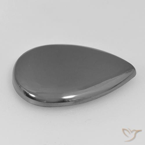 Hematites Gris medio natural de 20.45 ct, En forma de pera, Opaco