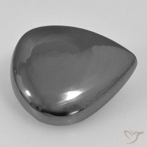 16.86ct Natural Gris plateado Hematites, En forma de pera, Opaco