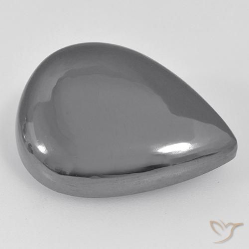30.78ct Natural Gris medio Hematites, En forma de pera, Opaco