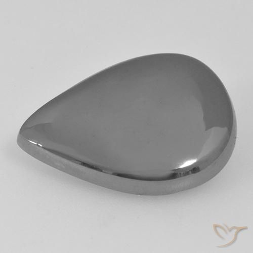 Hematita gris natural de 17,36 ct, en forma de pera, opaco