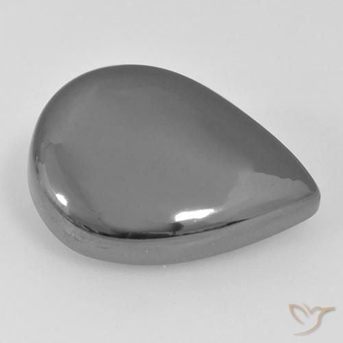31.22ct Natural Gris plateado Hematites, En forma de pera, Opaco