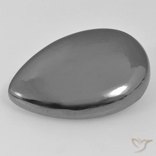 28.79ct Natural Gris medio Hematites, En forma de pera, Opaco