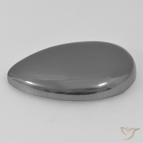Hematites Gris medio natural de 28.79 ct, En forma de pera, Opaco