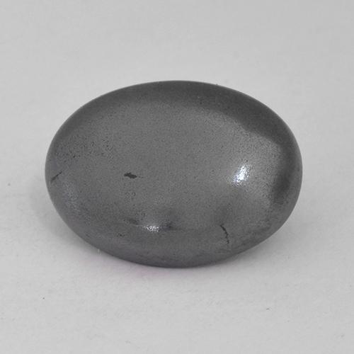 Hematites Gris plateado natural de 6.30 ct, Corte Óvalo, Opaco