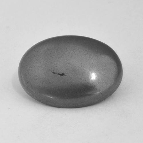 Hematita gris natural de 5,54 ct, corte óvalo, opaco