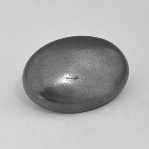 Hematita gris natural de 5,54 ct, corte óvalo, opaco