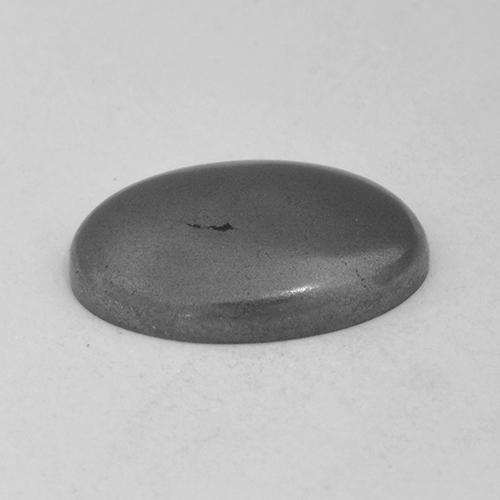 Hematita gris natural de 5,54 ct, corte óvalo, opaco