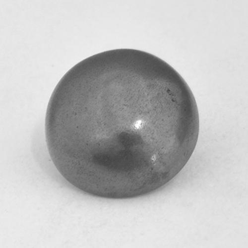 Hematites Gris plateado natural de 3.74 ct, Corte Redondo, Opaco