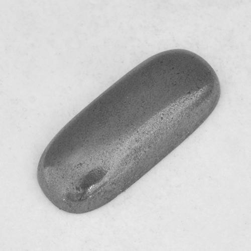 Hematita gris natural de 0,96 ct, corte cojín, opaco