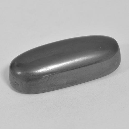 Hematita gris natural de 18,47 ct, corte cojín, opaco