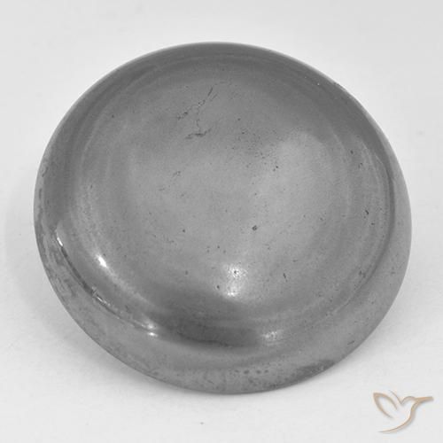 Hematites Gris medio natural de 38.65 ct, Redondo, Opaco