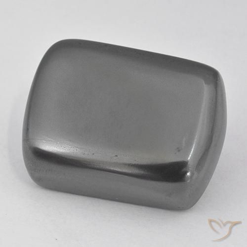 Hematites Gris plateado natural de 38.42 ct, Forma Cojín, Opaco