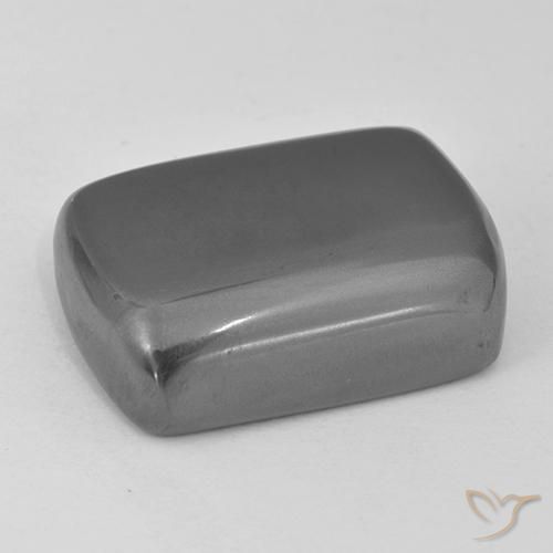 Hematites Gris plateado natural de 38.42 ct, Forma Cojín, Opaco