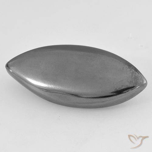 Hematites Gris plateado natural de 12.52 ct, Marquesa, Opaco